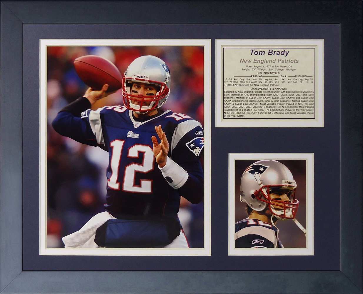 Colagem em Moldura Tom Brady Legends Never Die - 28x35cm - Foto Exclusiva para Fãs