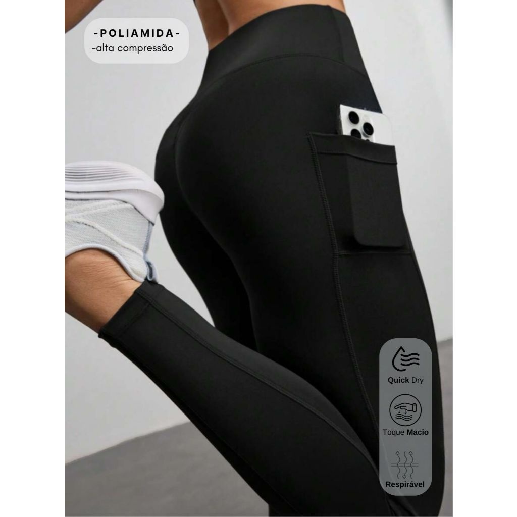 Legging Compressão com Bolsos: Treine Livre!
