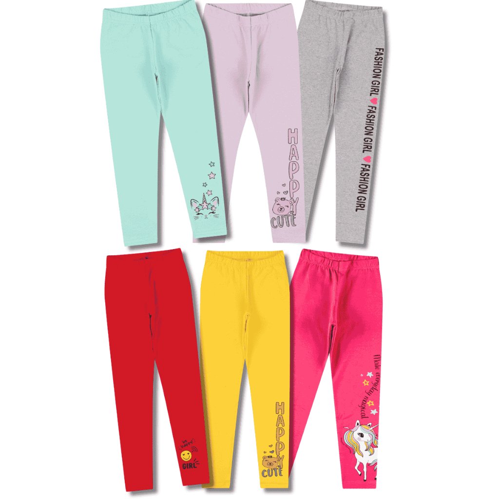 Legging Infantil: Kit 6 Calças Cotton Super Confortáveis
