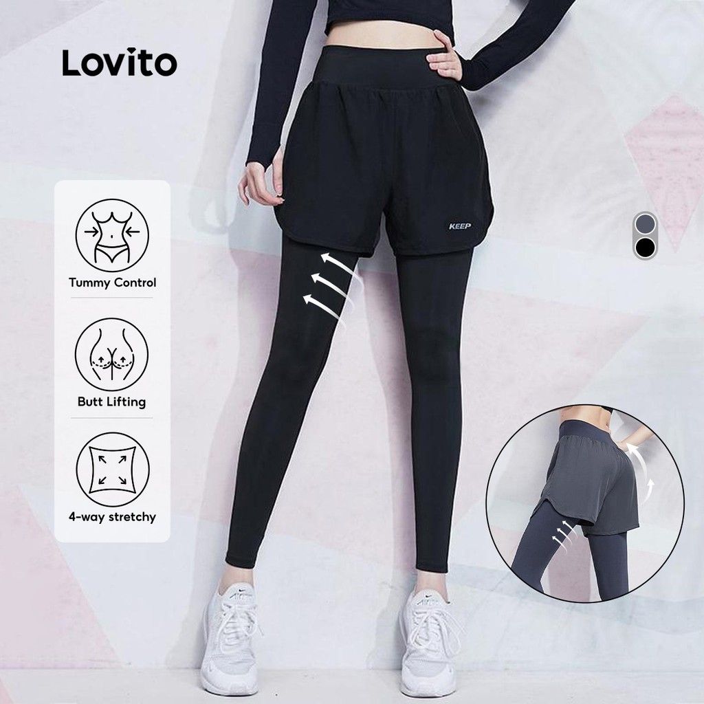 Legging Lovito 2-em-1: Modelagem e Conforto!