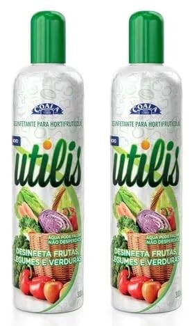Kit Desinfetante Coala Utilis 300ml - 2 Unidades | Limpeza Segura de Verduras, Legumes e Frutas