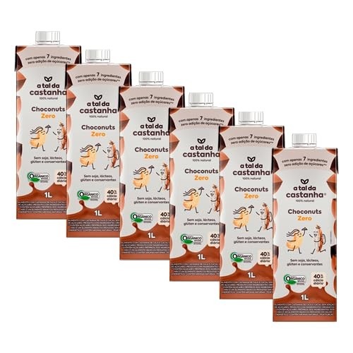 Kit 6X: Leite Vegetal Choconuts Zero Açúcar Orgânico A Tal da Castanha 1L