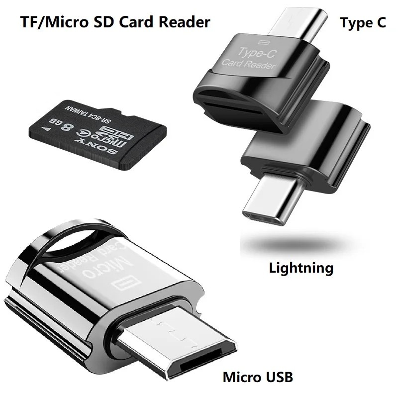 Leitor de Cartão Micro SD: iPhone e USB-C