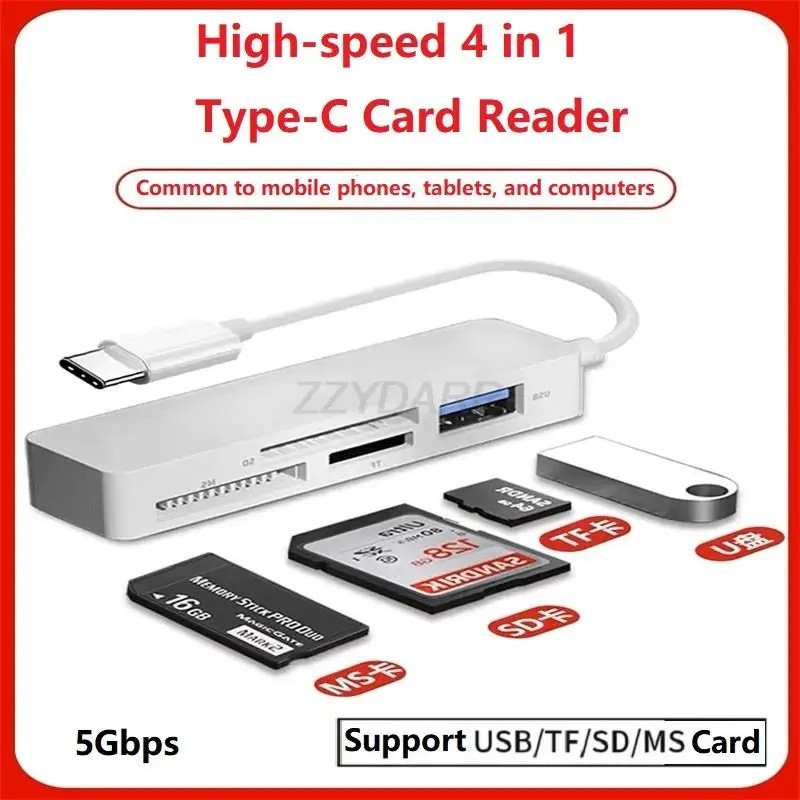 Leitor de Cartão MS USB-C 4 em 1