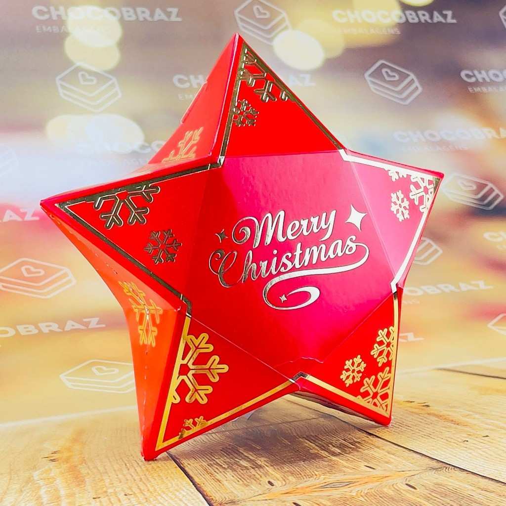 Lembrancinha Natal Estrela: 10 Caixas Clássicas