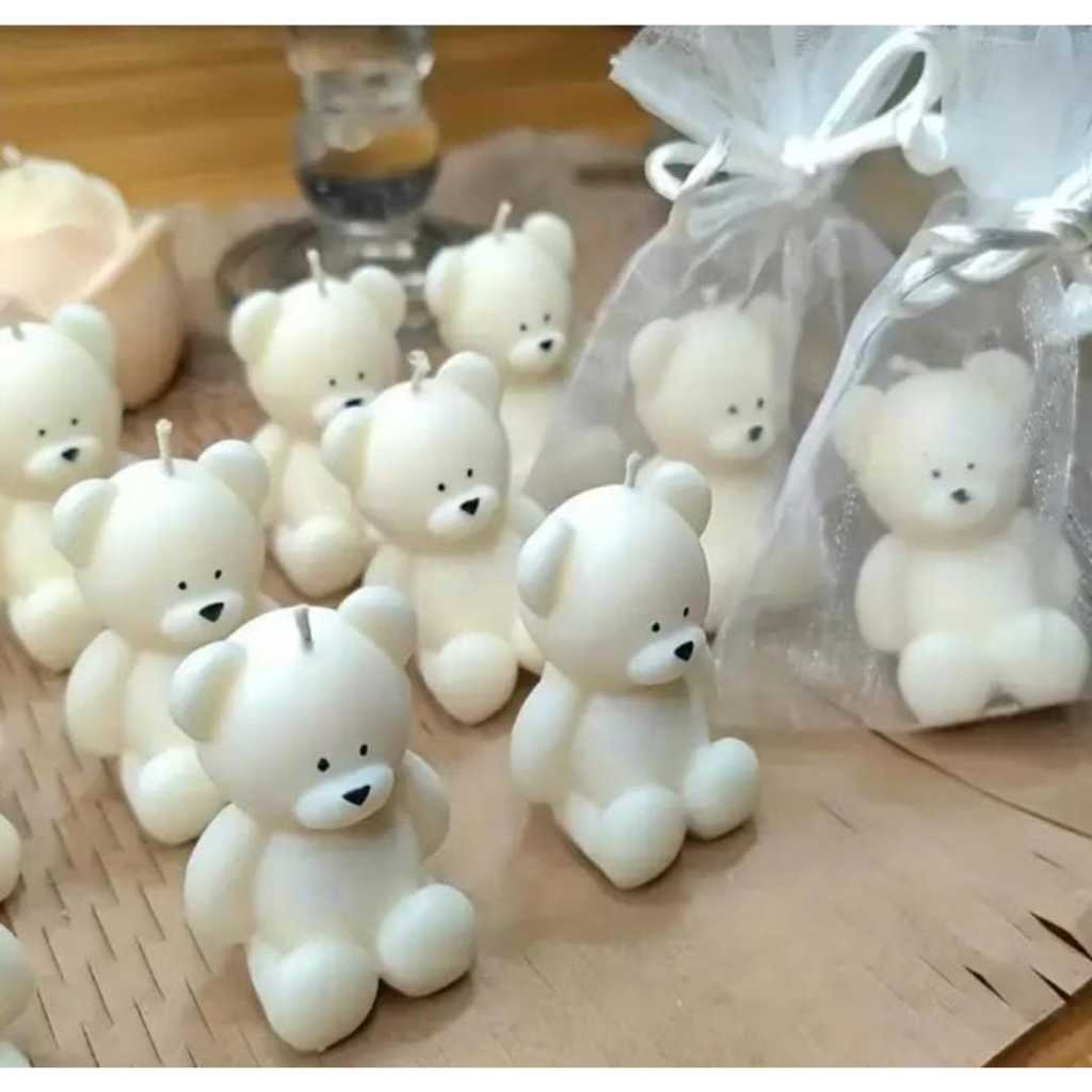 Kit Mini Ursinho de Velinha Aromatizada para Lembrancinhas
