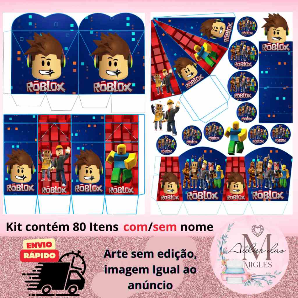 Lembrancinhas Roblox: 80 Itens P/ Sua Festa!
