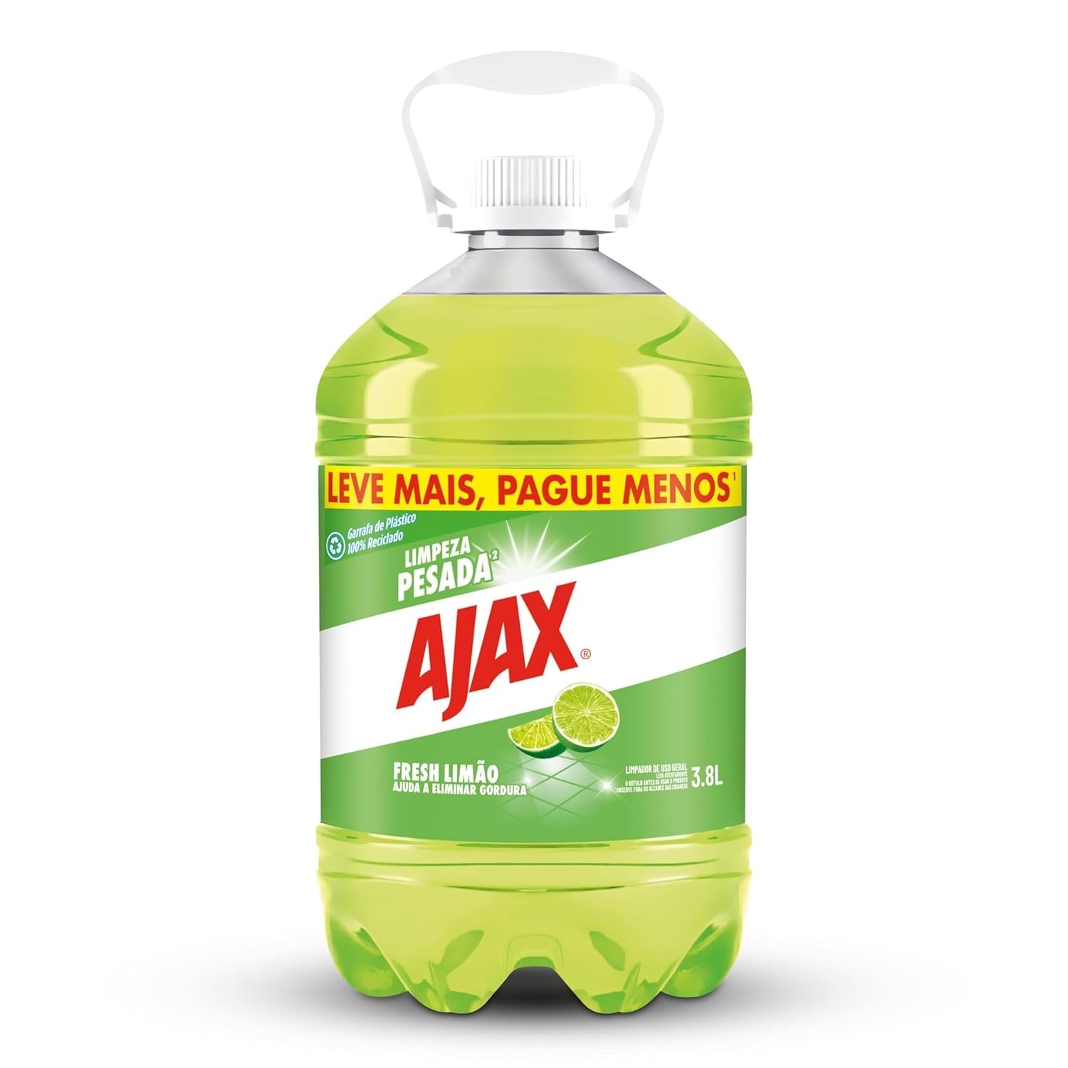 Limpador Ajax Fresh Lemon 3,8L - Família com Fragrância Cítrica e Alta Performance