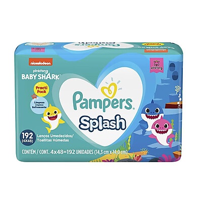 Lenço Umedecido Pampers Baby Shark – 192 Unidades de Cuidado