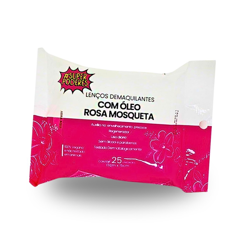 Lenços Demaquilantes Rosa Mosqueta: Limpeza e Hidratação