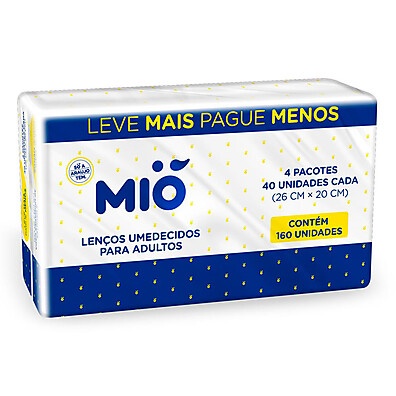 Lenços Umedecidos Mió 160 Unidades – Limpeza Prática e Suave
