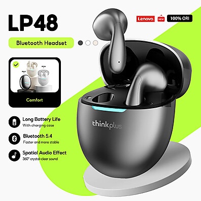 Lenovo LP48: Fones Bluetooth 5.4 com Som Imersivo