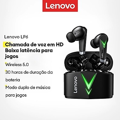 Lenovo LP6: Fone Bluetooth Gamer Sem Delay
