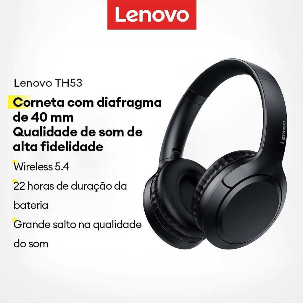 Lenovo TH53: Fones Bluetooth Gamer Imersivos