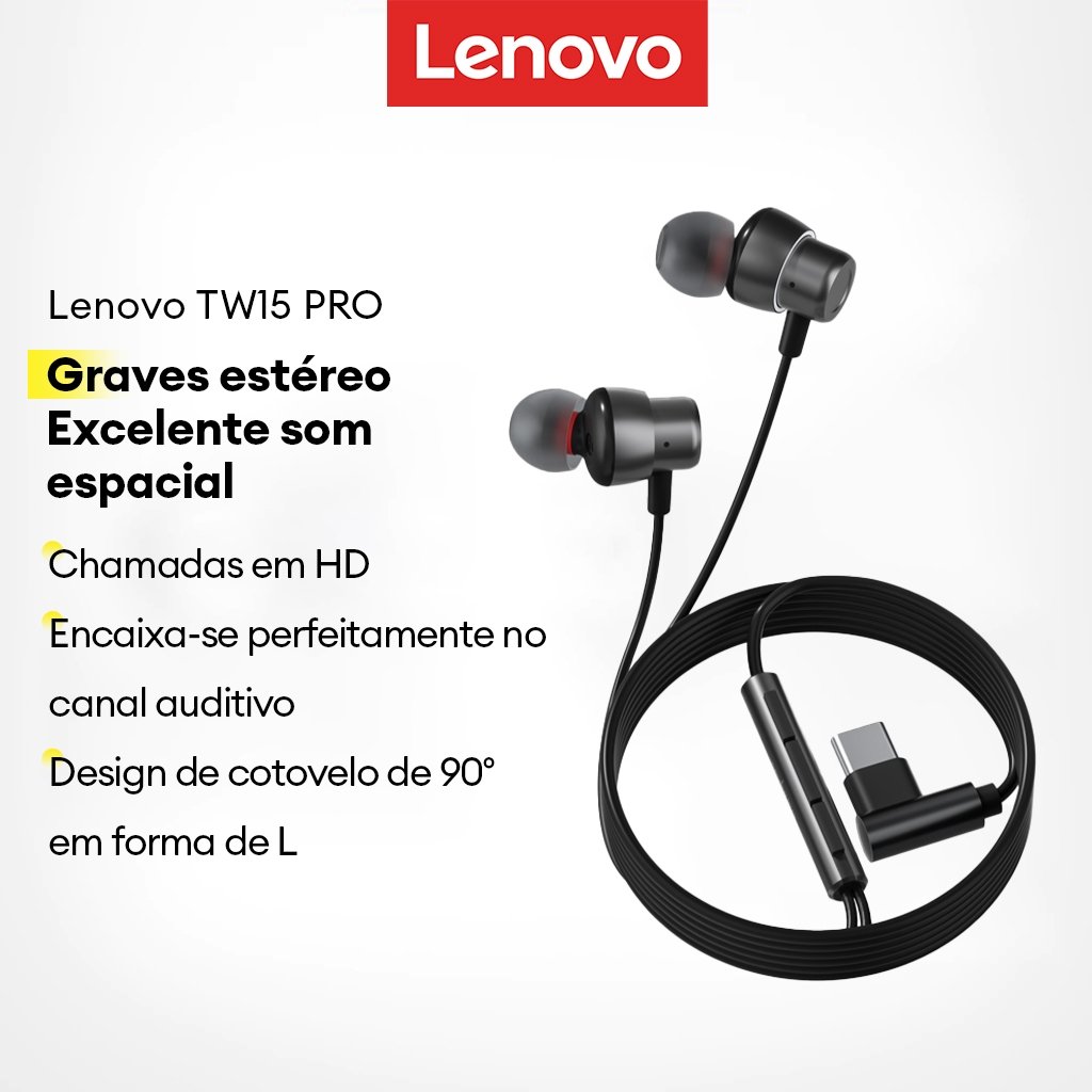 Lenovo TW15 Pro: Fones com Som HD e Conforto