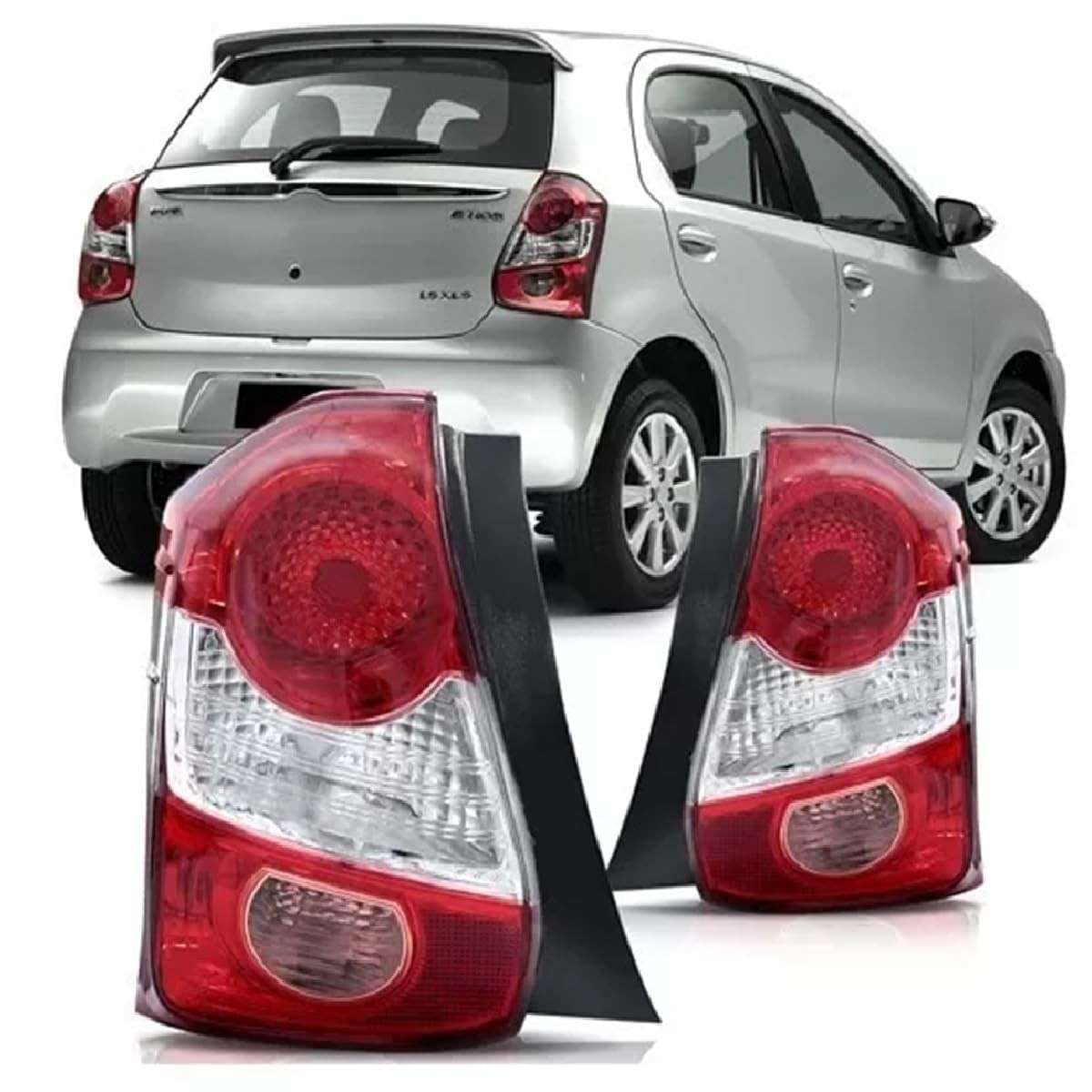 Lanterna Traseira Etios Hatch 2013-2020 Ré Rosa Lado Esquerdo (Motorista) - Lente Lisa Acrílica