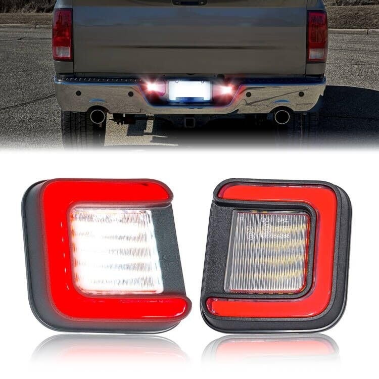 Conjunto de Lâmpadas LED R&F Auto com Lente Fumê para Placa de Caminhonete Dodge RAM 1500/2500/3500 (2002-2018) e Ram 1500 Classic (2019-2024)