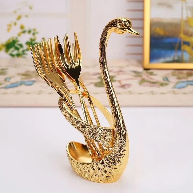 Talheres Elegantes com Suporte em Forma de Letra - Estilo Sofisticado para Festas, Cafés e Presentes