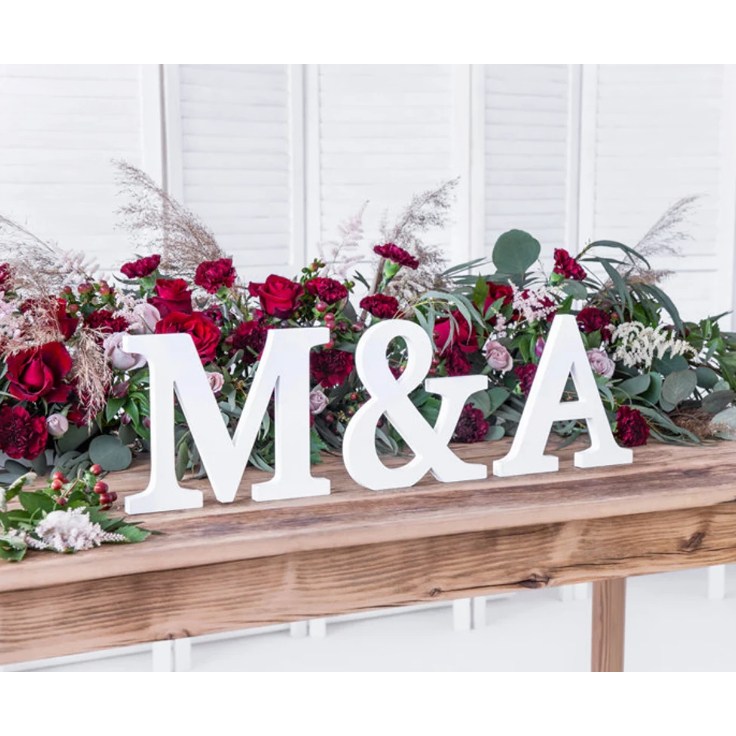 Letras Decorativas Brancas para Casamento – 12cm de Altura