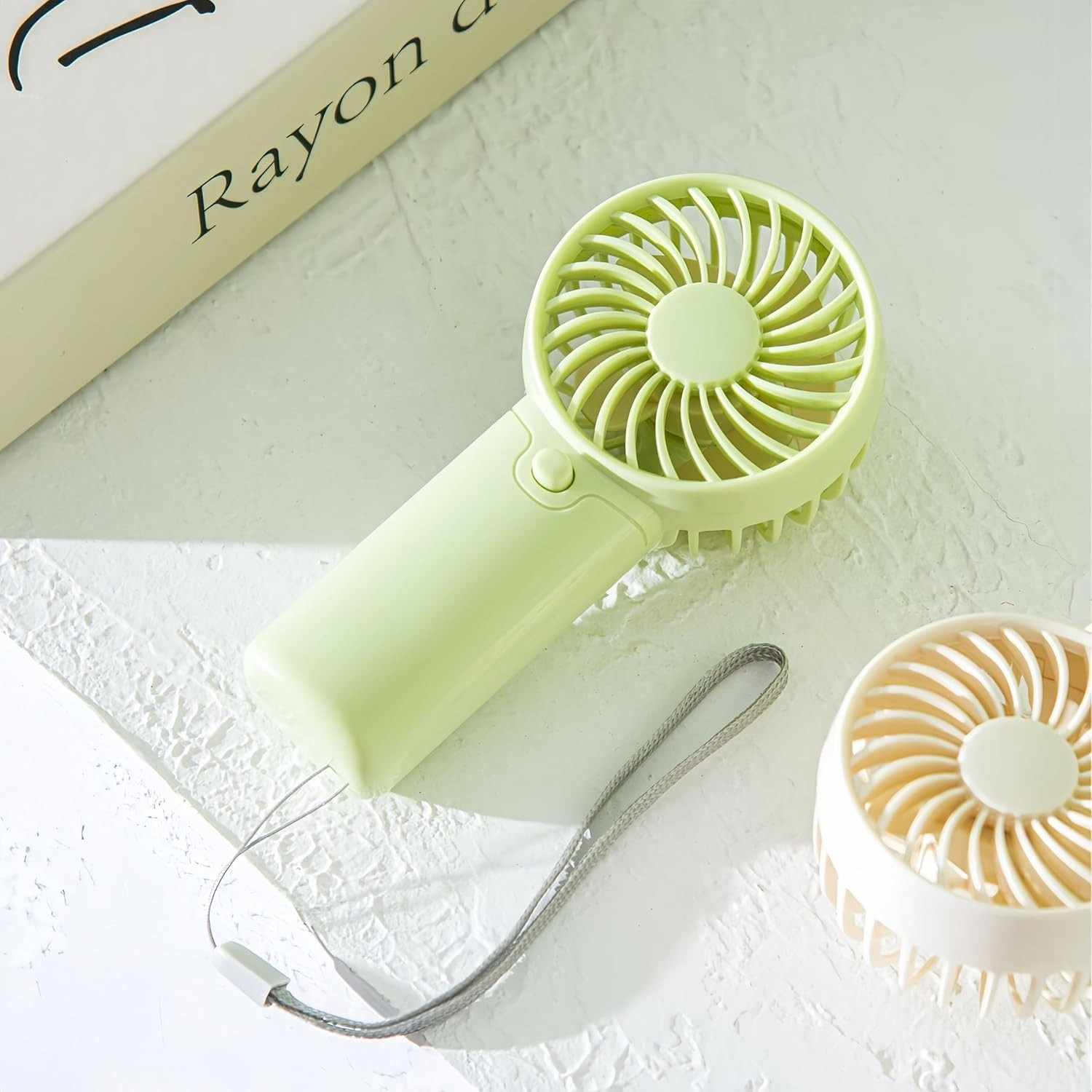 Mini Ventilador Portátil Recarregável - Leve e Compacto para Viagens, Escritório e Atividades ao Ar Livre - Verde