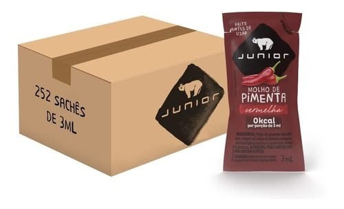 Molho Junior Sachê Pimenta Caixa 252un Levemente Picante