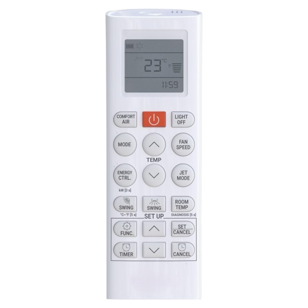 Controle Remoto Universal para Ar Condicionado LG - Compatível com S4NQ12JA3WC, S4NQ09AA31A, S4NQ09AA31B e AKB75215401