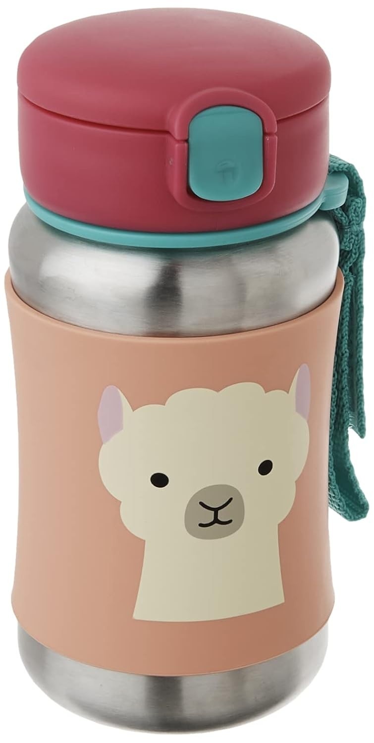 Garrafa de Aço Inox Skip Hop Zoo Lhama - Estilo e Segurança para Bebês