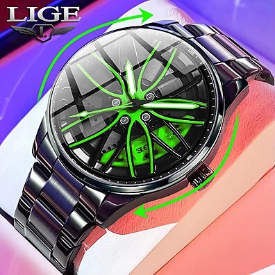 LIGE: Relógio Masculino à Prova D'água e Luminoso