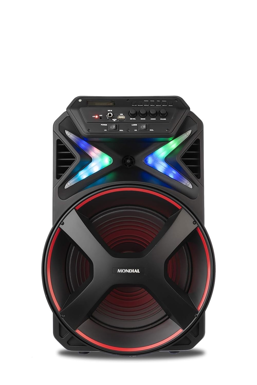 Caixa Amplificada Mondial Connect Lights CM-400: Som Potente e Festa Garantida!