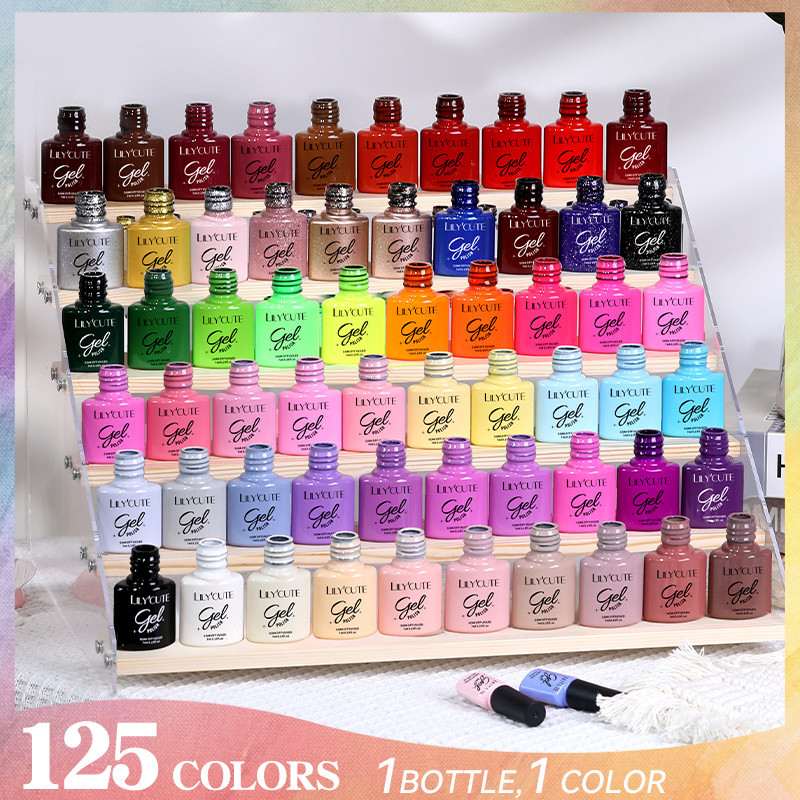 LILYCUTE Gel Esmalte: 125 Cores + Brilho por até 21 Dias