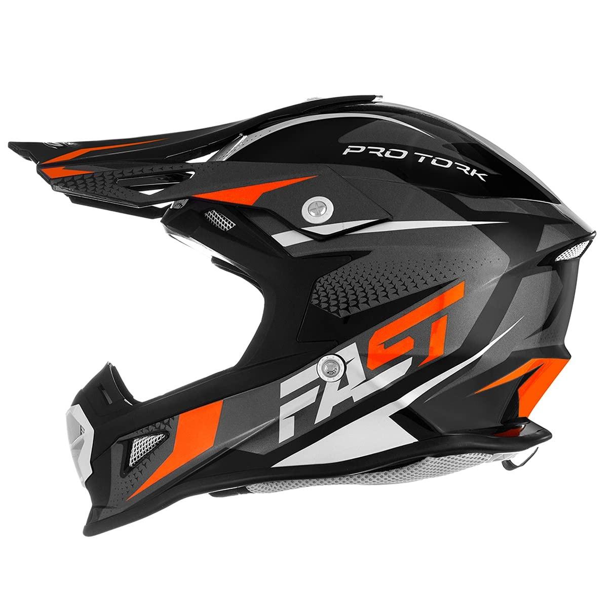 Capacete Motocross Fast Tech Limited Edition Cinza/Laranja - Segurança e Estilo