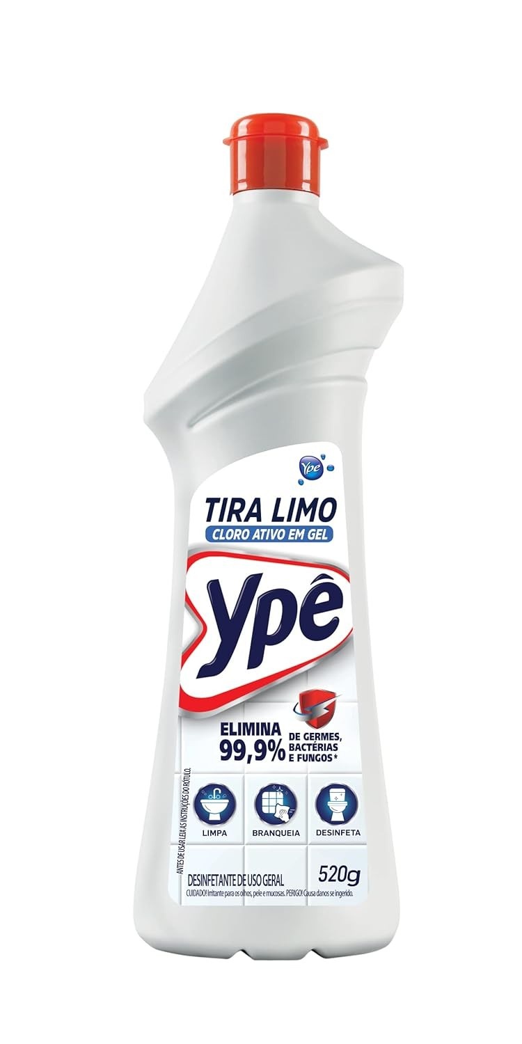 Ypê Tira Limo Premium com Cloro Ativo 520g - Limpeza Profunda e Desinfecção Total para Banheiros