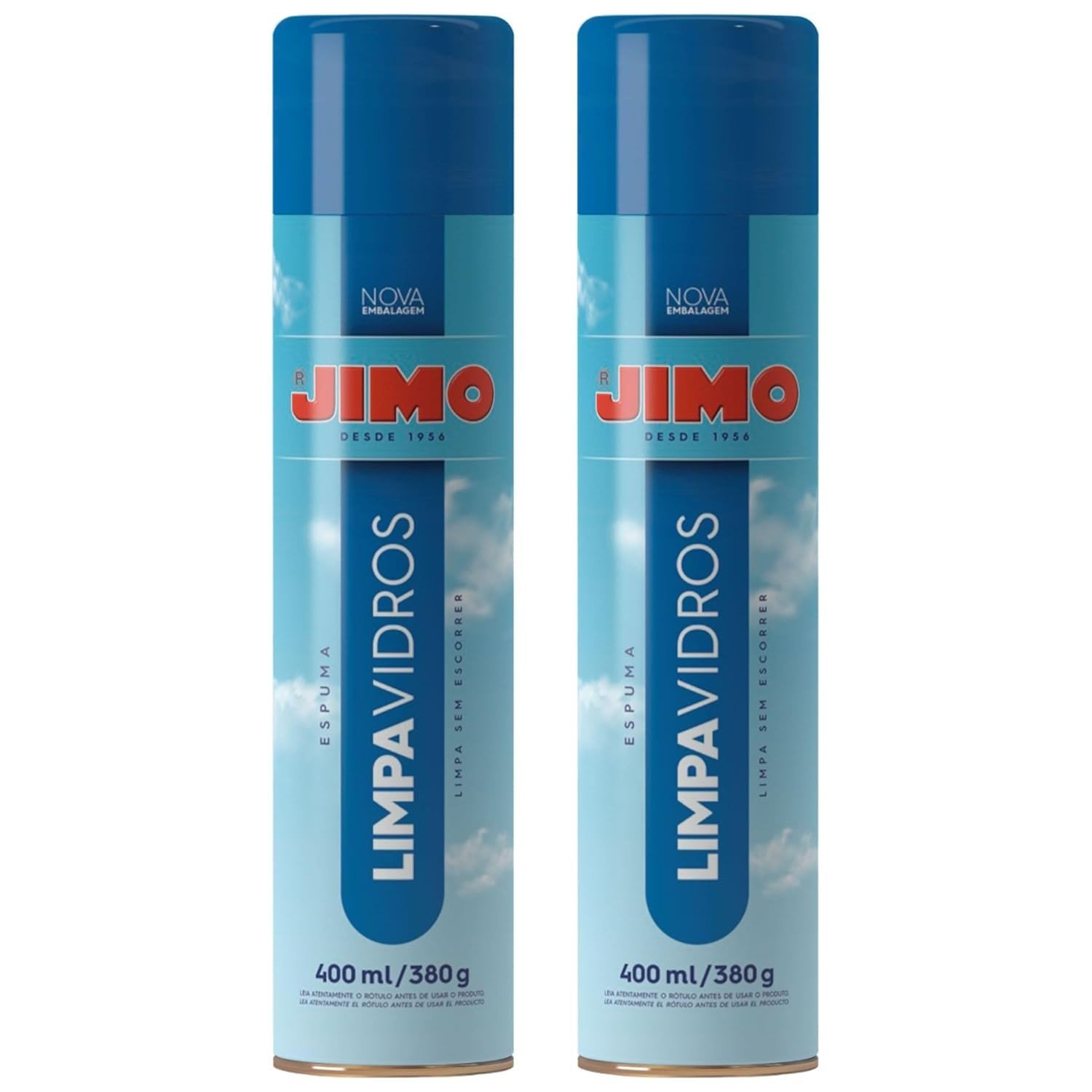 Kit 2 Unidades Jimo Limpa Vidros 400ml - Limpeza Cristalina para Vários Tipos de Superfície