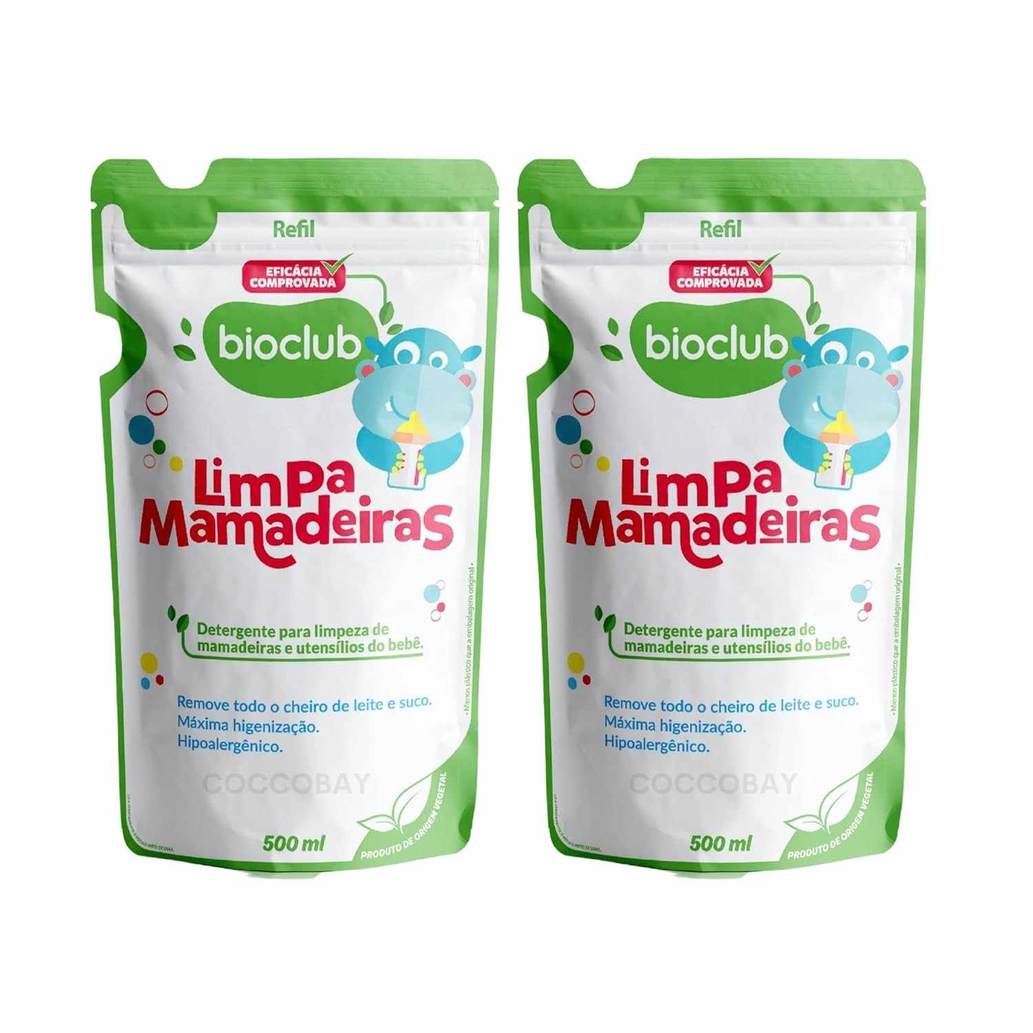 Kit 2 Refis Limpa Mamadeiras Bioclub® - Higienizador Natural Vegano e Orgânico para Mamadeiras e Utensílios do Bebê