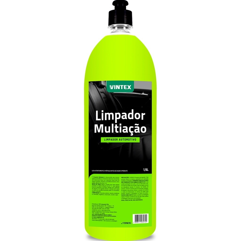 Limpa Plástico Vintex 1,5L: Multiação para Casa e Carro