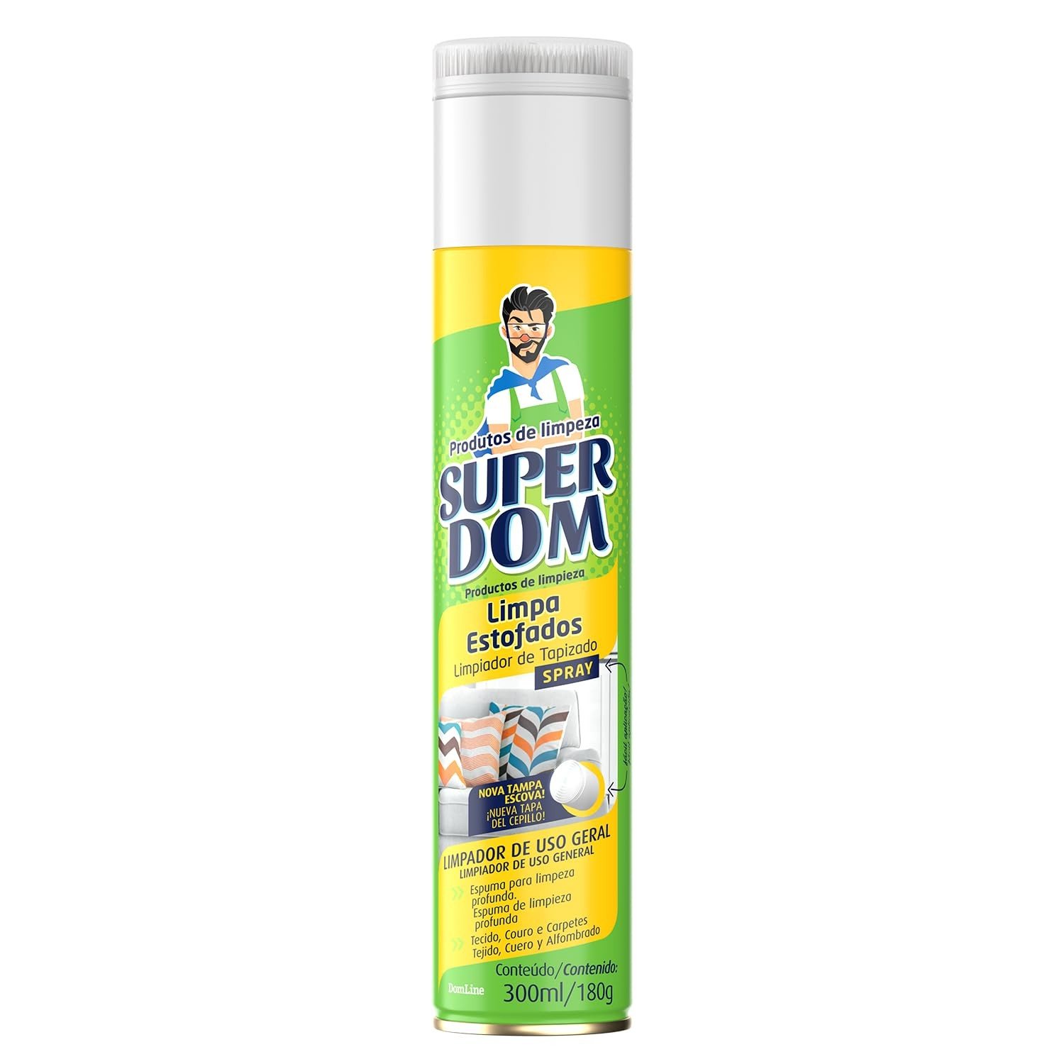 Dom Line Super Dom Limpa Estofados 300ml - Fórmula Profunda para Sofás, Carros e Tecidos