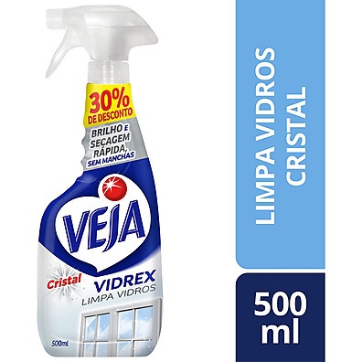 Limpa Vidros Veja Vidrex Cristal 500ml – Brilho Sem Esforço!