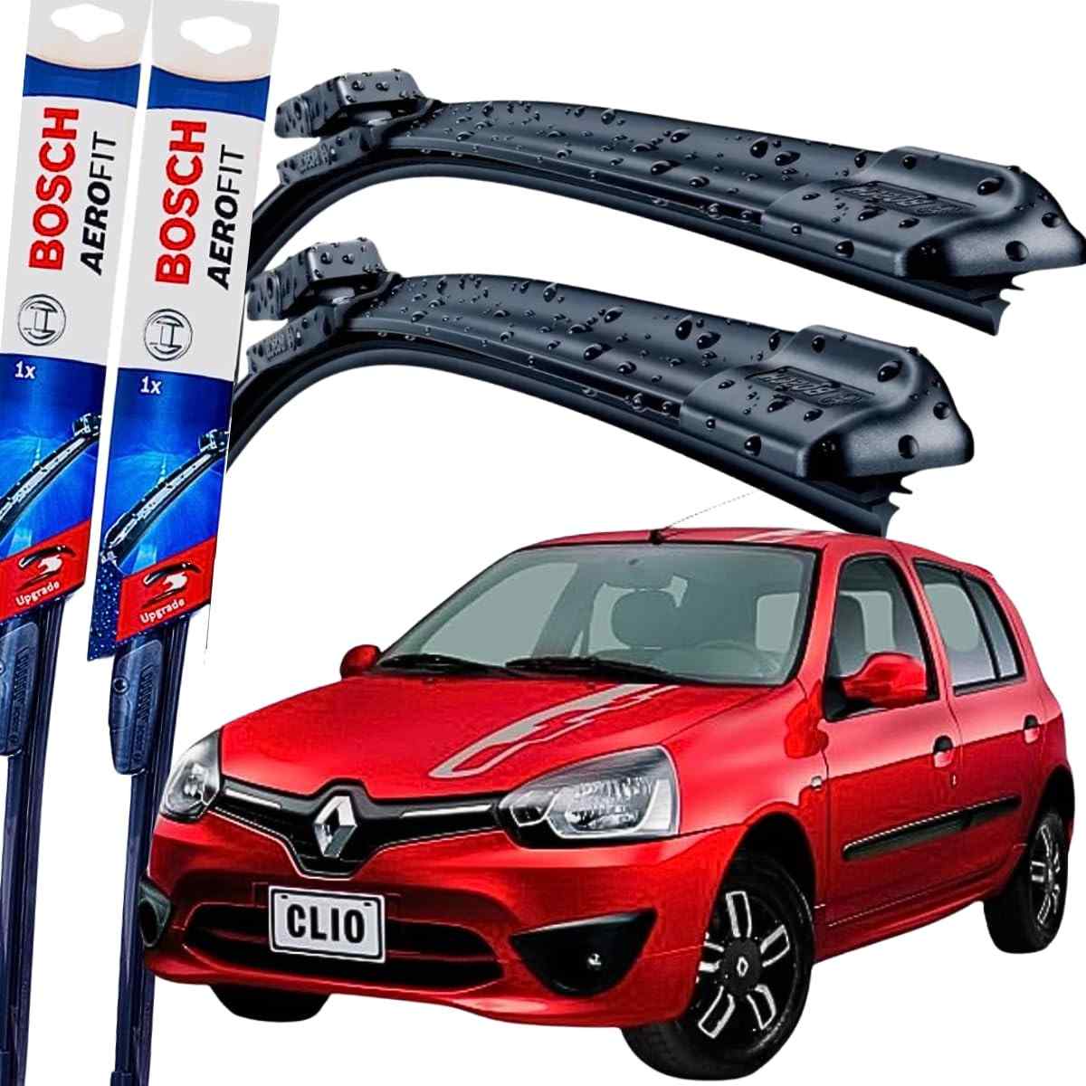Par de Palhetas Limpador Parabrisa Bosch Aerofit Original Clio 1999-2017