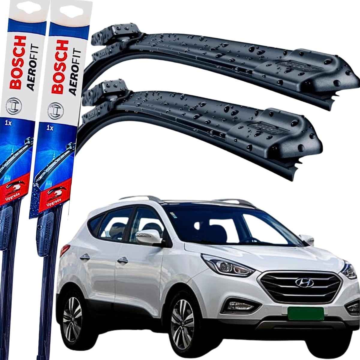 Par Palheta Limpador Parabrisa Dianteiro Silicone Bosch para Hyundai IX35 (2008-2024)