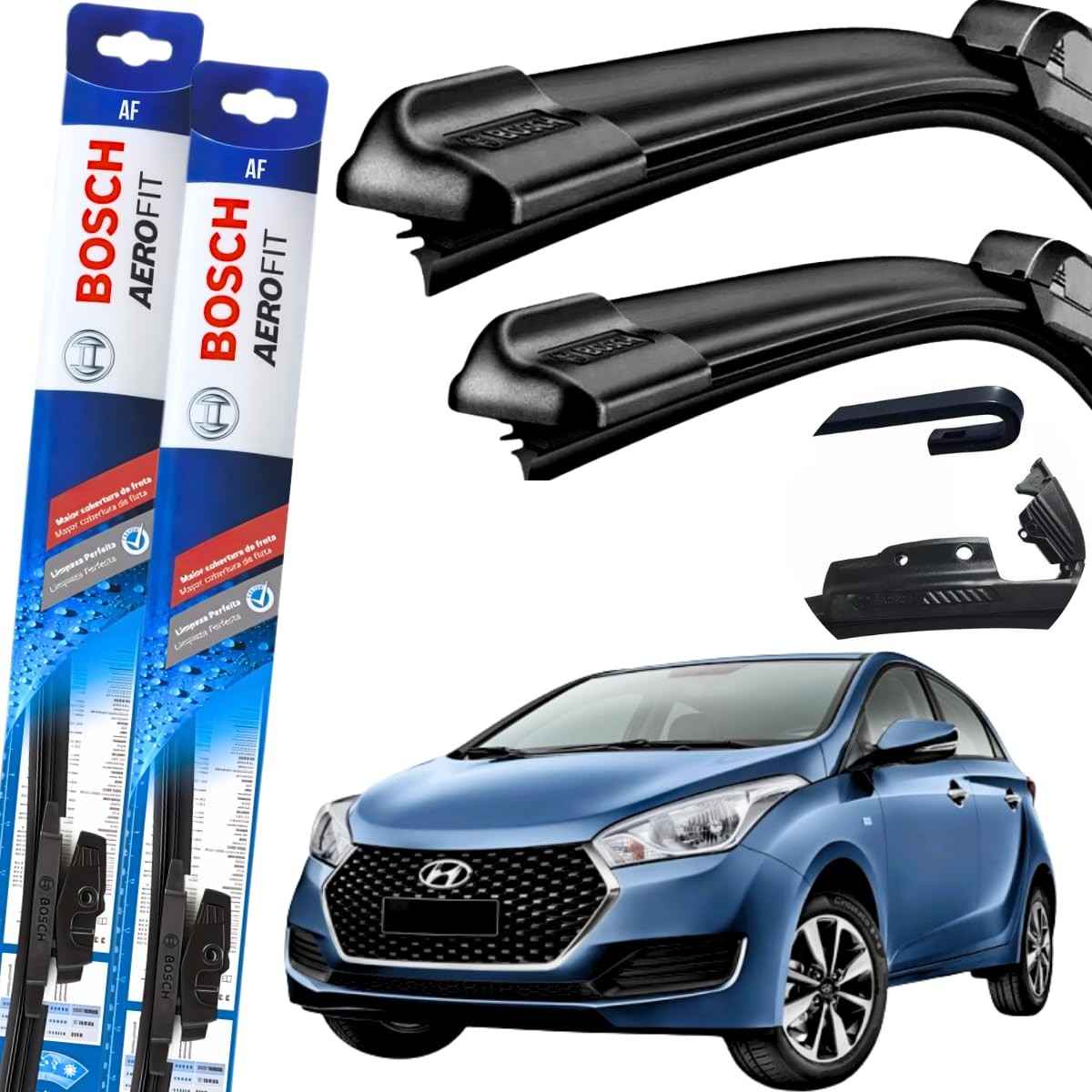 Kit Palhetas Limpador Parabrisa Bosch Multiclip HB20 (2012-2019) - Original Dianteiro