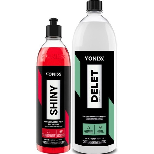 Limpador Pneus Delet 1,5L + Shiny Pretinho 500ml: Kit Profissional
