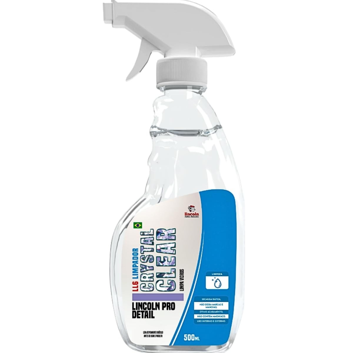 Limpador de Vidros Lincoln Crystal Clear 500ml: Brilho Impecável e Sem Manchas