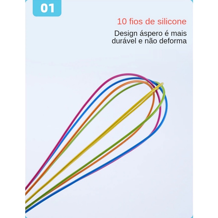 Batedor de Ovos Silicone e Inox – Prático, Versátil e Fácil de Limpar