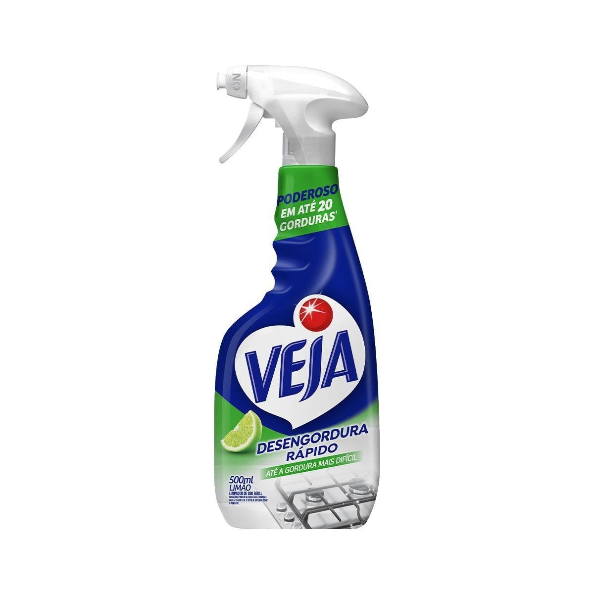 VEJA Limpador Spray Gold Cozinha Desengordurante Limão 500ml - Limpeza Rápida e Eficiente