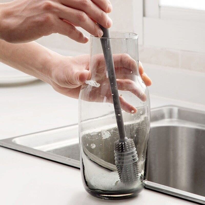 Escova de Silicone CAMPY para Limpeza Profunda de Garrafas, Jarras e Mamadeiras