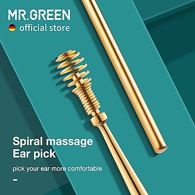 Limpeza de Ouvidos Segura: Massageador Espiral 360° Mr.Green
