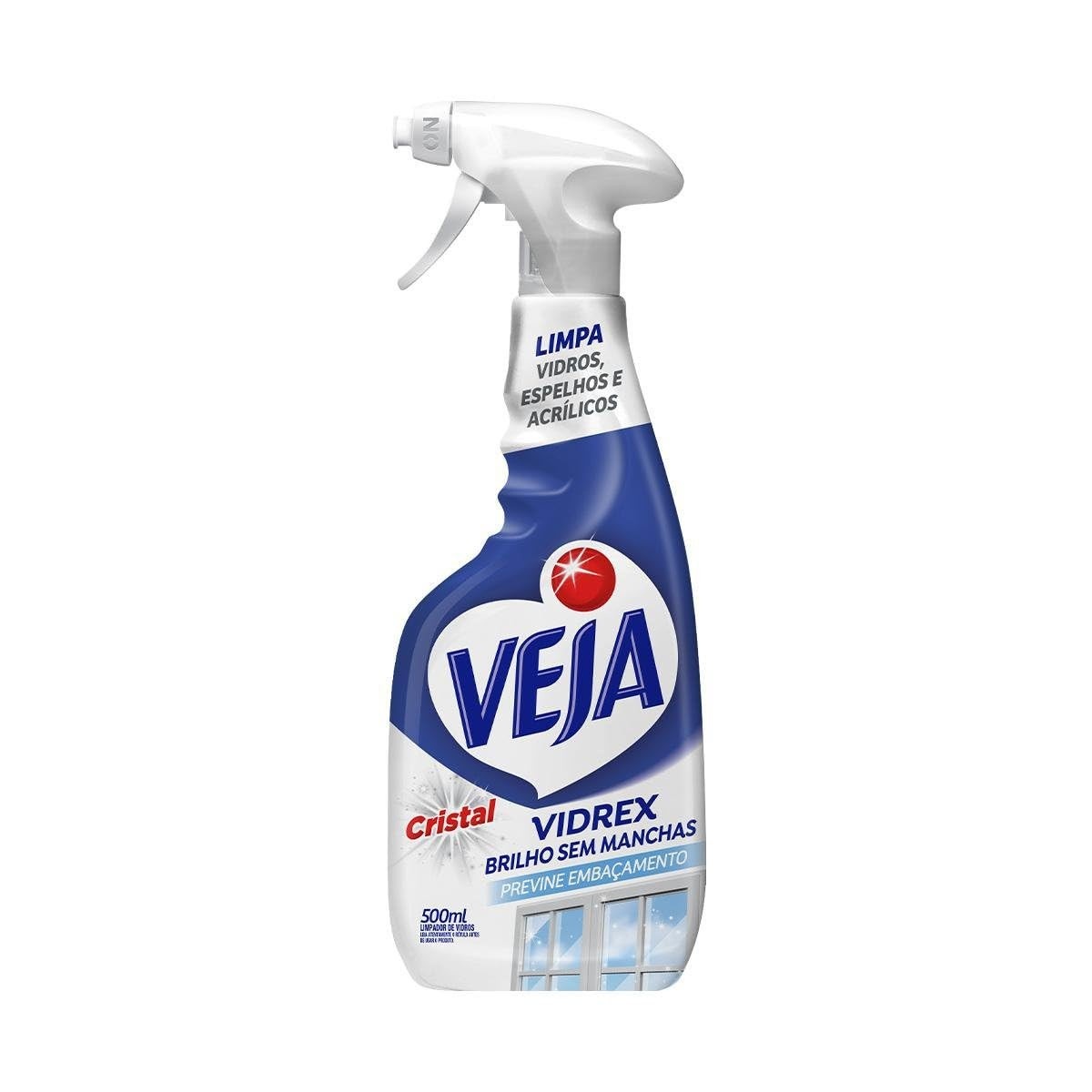 Veja Limpa Vidros Spray Vidrex Cristal 500ml - Brilho Profundo e Limpeza Impecável