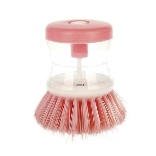 Escova de Limpeza com Reservatório de Detergente - Design Ergonômico Rosa