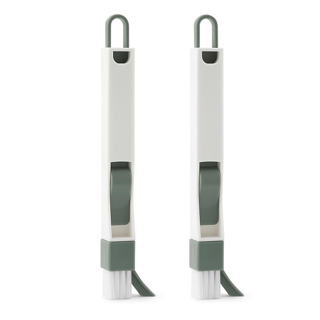 Kit 2 Escovas 2 em 1 para Limpeza de Frestas e Cantos - Ideal para Janelas, Teclados e Eletrônicos