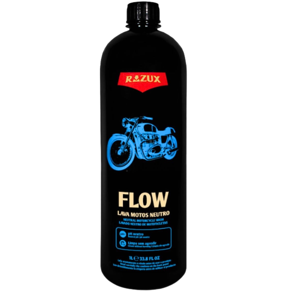 Shampoo Automotivo Razux Flow 1L: Limpeza Profissional para Sua Moto com pH Neutro